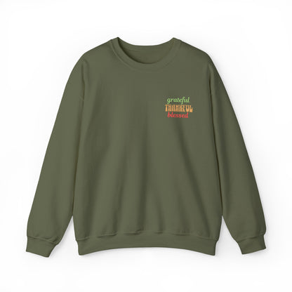 The Cozy Edit2 | Embroidered "Grateful - Thankful - Blessed" Crewneck Sweatshirt (multiple colors)