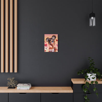 Heartbreaker 1 l Raspberry Satin Stretched Canvas Print