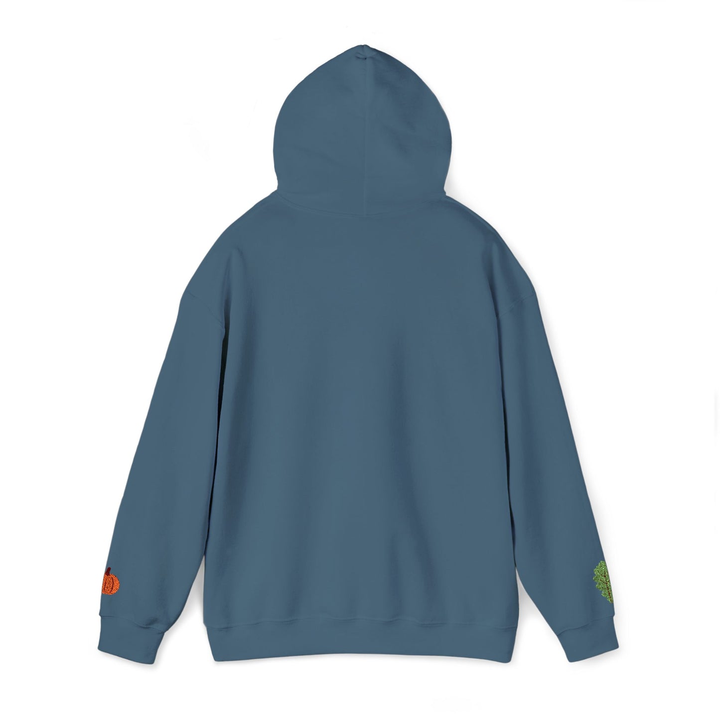 The Thankful Edit1 | Light Green Embroidered Thankful Hoodie, maroon hearts (multiple colors)