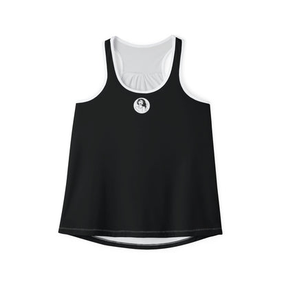 Pearls & Curls3 | Black - Plain Ringer Tank (black or white trim)