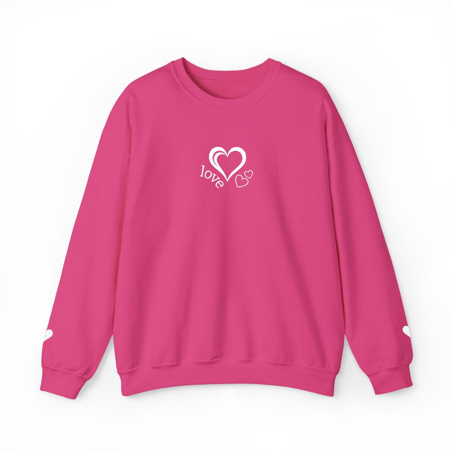 Heartbreaker 0 | White Embroidered Love Crewneck Sweatshirt