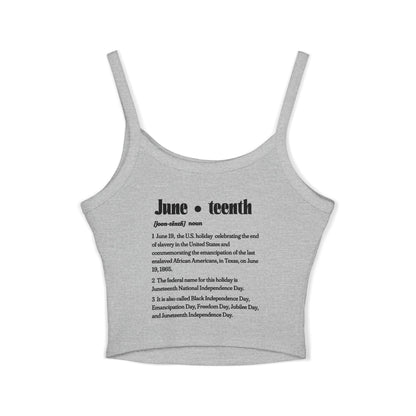 Juneteenth | Spaghetti Strap Women's Baby Tank Top (front and back design)