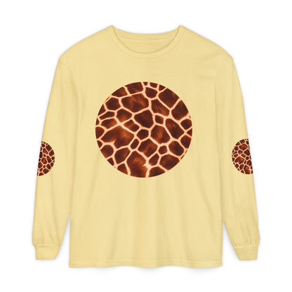 Giraffe | Giraffe Hide Circle Patch Long Sleeve Tee (Elbow Accents), multiple colors