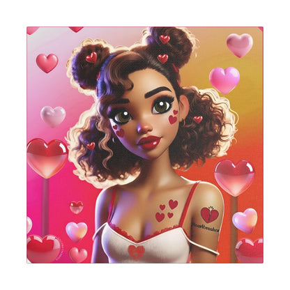Heartbreaker 2 | Watermelon Satin Stretched Canvas Print