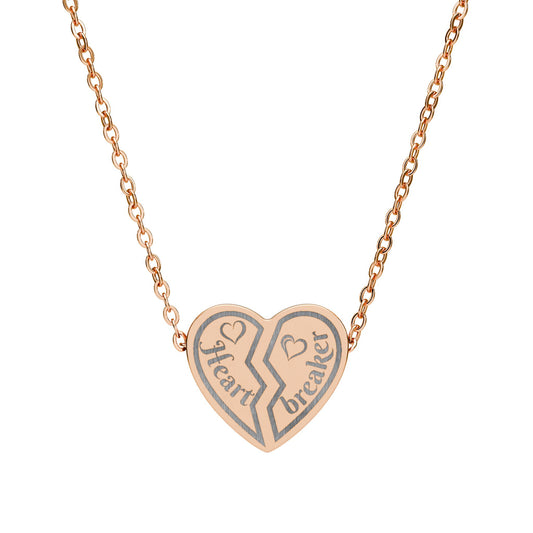 Heartbreaker 0 | Broken Heart Necklace (18K gold/rose gold, stainless steel, rainbow PVD coating)