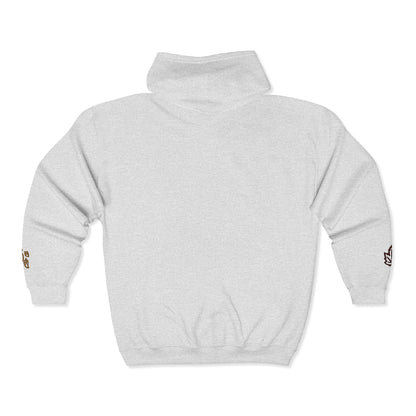 Harvest Haze | 'Cozy Season' Zip Hoodie — Autumn Coffee & Leaves Full-Zip Sweatshirt