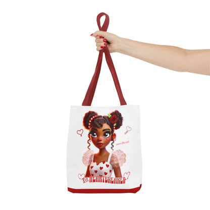 Heartbreaker Girl | Marshmallow All Over Print Two-Tone Tote Bag (multiple strap colors)