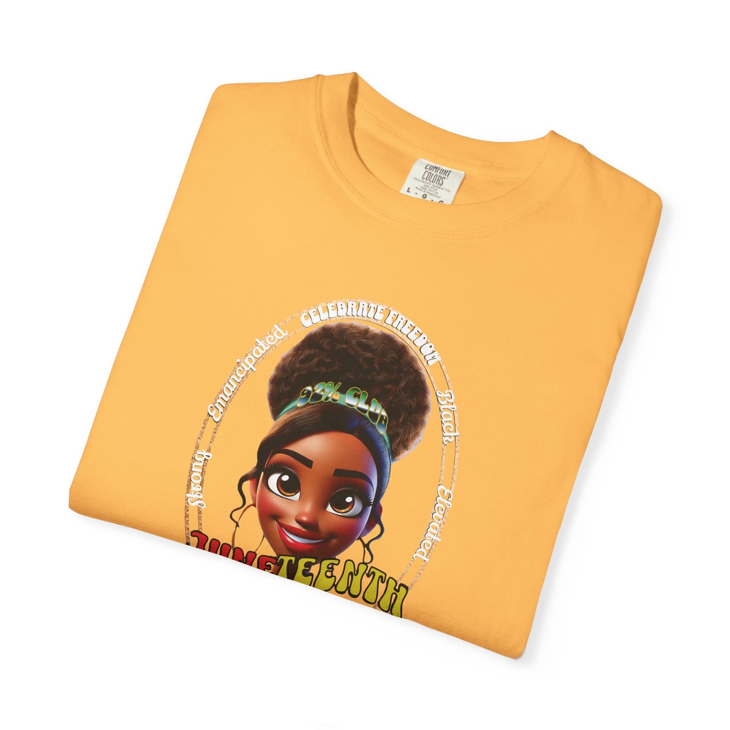 The 92% Club | Juneteenth Celebration Tee, front and back design (multiple colors)