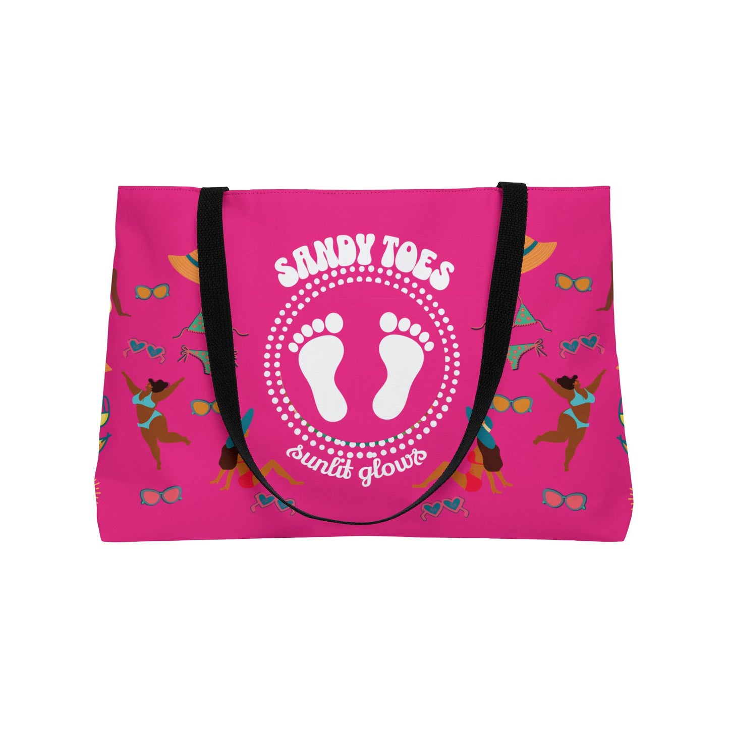 Sandy Toes | Passion Fruit Two-Sided Weekender Tote Bag (black girl)