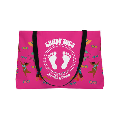 Sandy Toes | Passion Fruit Two-Sided Weekender Tote Bag (black girl)