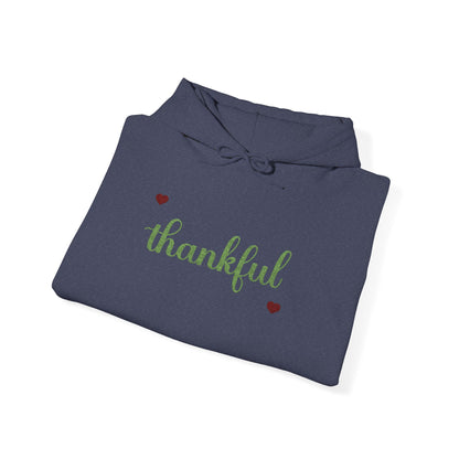 The Thankful Edit1 | Light Green Embroidered Thankful Hoodie, maroon hearts (multiple colors)