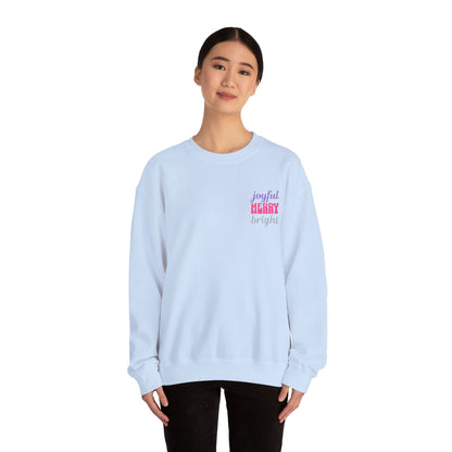 The Joyful Edit2 | Merry & Bright Embroidered Sweatshirt, PINK Palette (multiple colors)
