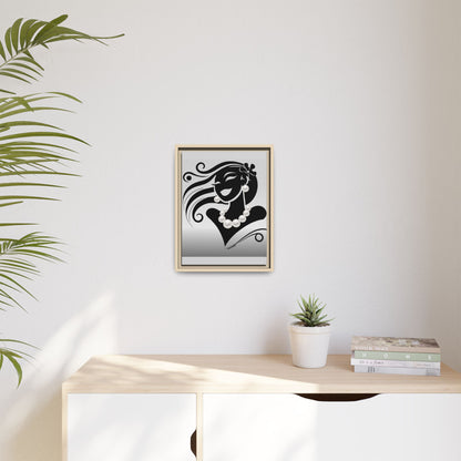 Pearls & Curls 6 | Black and White Framed Matte Canvas Wall Art (black or white frame)