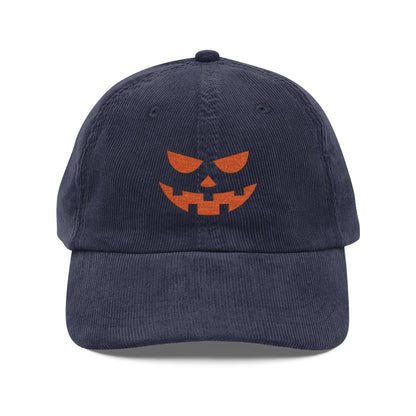 The Spooky Edit3 - Jack O Lantern Embroidered Corduroy Cap (multiple colors)