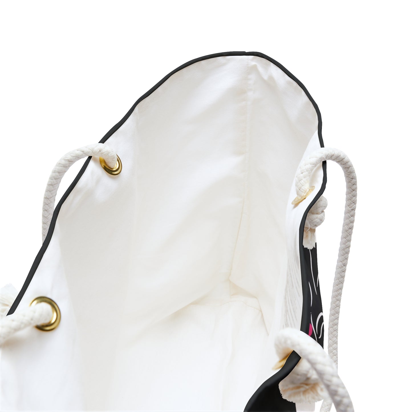 Pearls & Curls2 | Black - Two-Sided Weekender Bag
