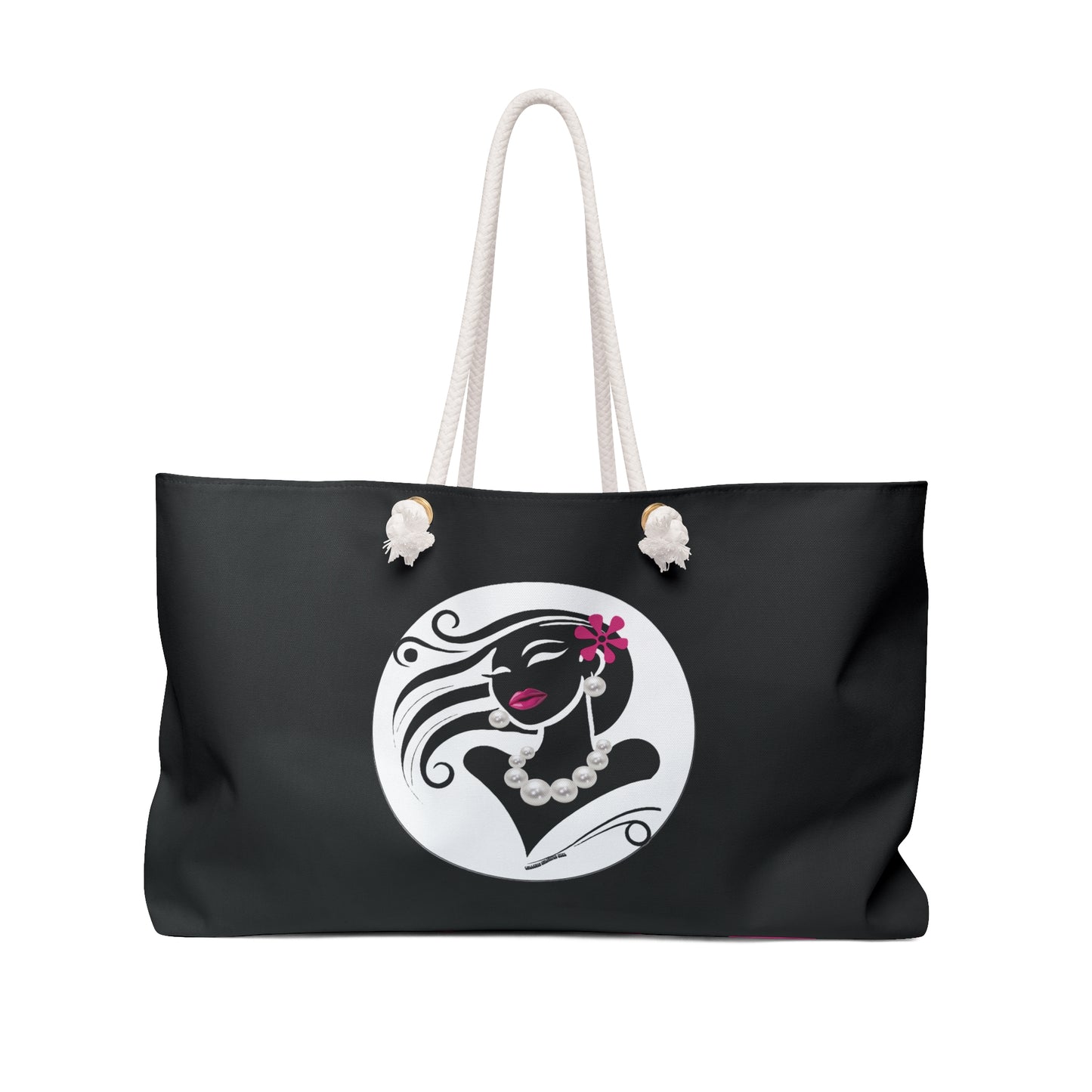 Pearls & Curls6 | Black - Two-Sided Weekender Bag