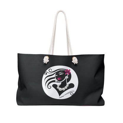 Pearls & Curls6 | Black - Two-Sided Weekender Bag