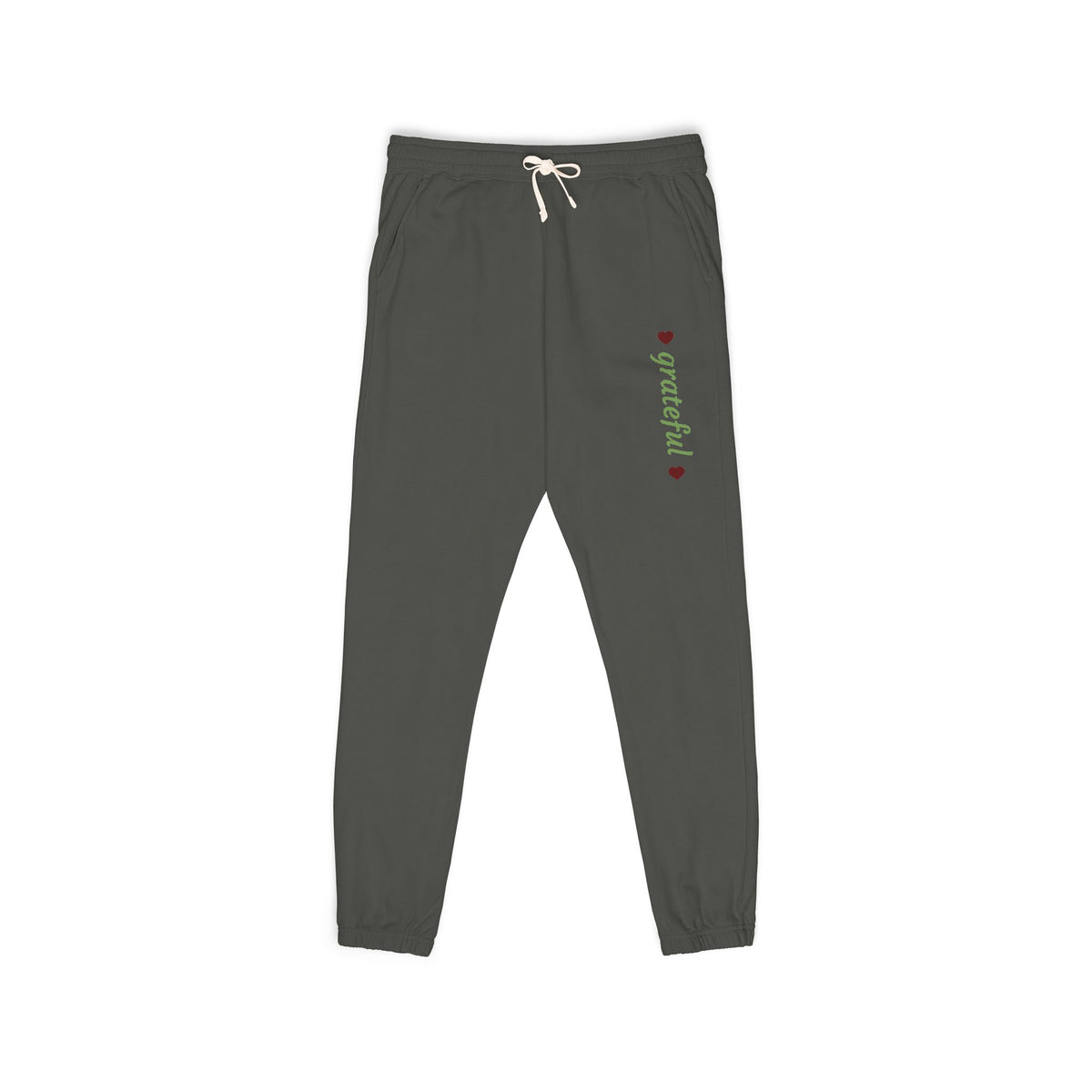 Harvest Haze 8 | Grateful' Vertical Green Script Joggers