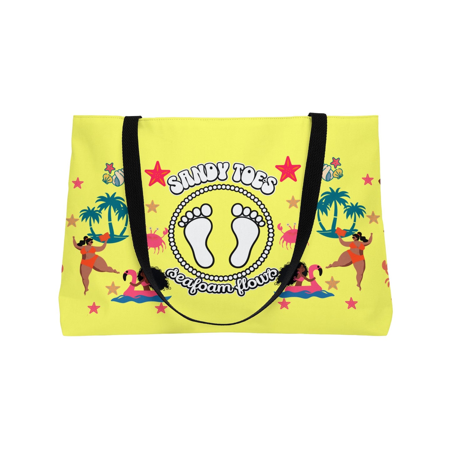 Sandy Toes | Pineapple Two-Sided Weekender Tote Bag (black girl)