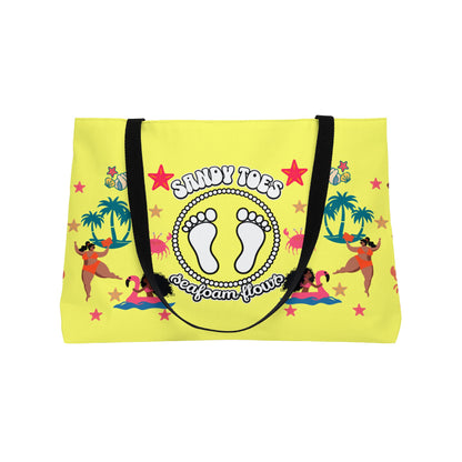 Sandy Toes | Pineapple Two-Sided Weekender Tote Bag (black girl)