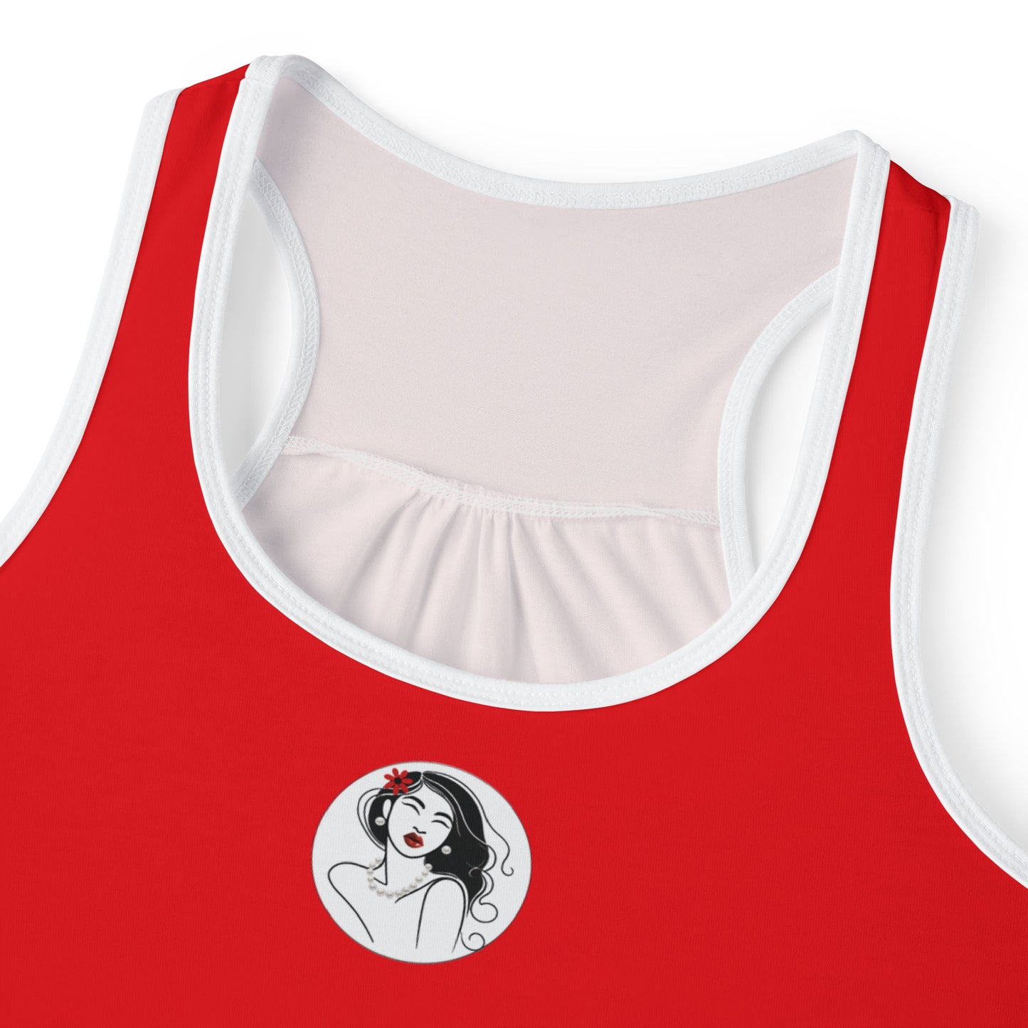 Pearls & Curls3 | Light Red - Scarlet Kiss Ringer Tank (black or white trim)