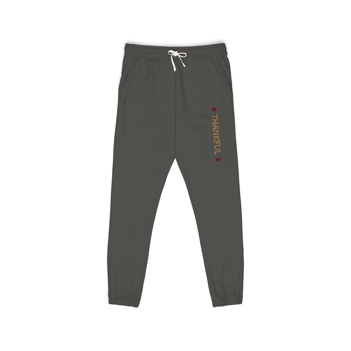 Harvest Haze 8 | 'THANKFUL' Vertical Gold Script Joggers