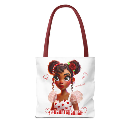 Heartbreaker Girl | Marshmallow All Over Print Two-Tone Tote Bag (multiple strap colors)