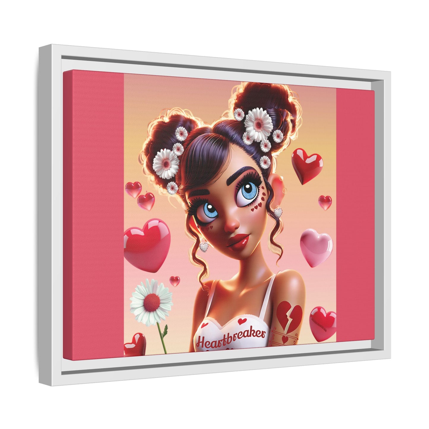 Heartbreaker 1 | Raspberry - Canvas Print, framed matte (multiple sizes/frame colors))