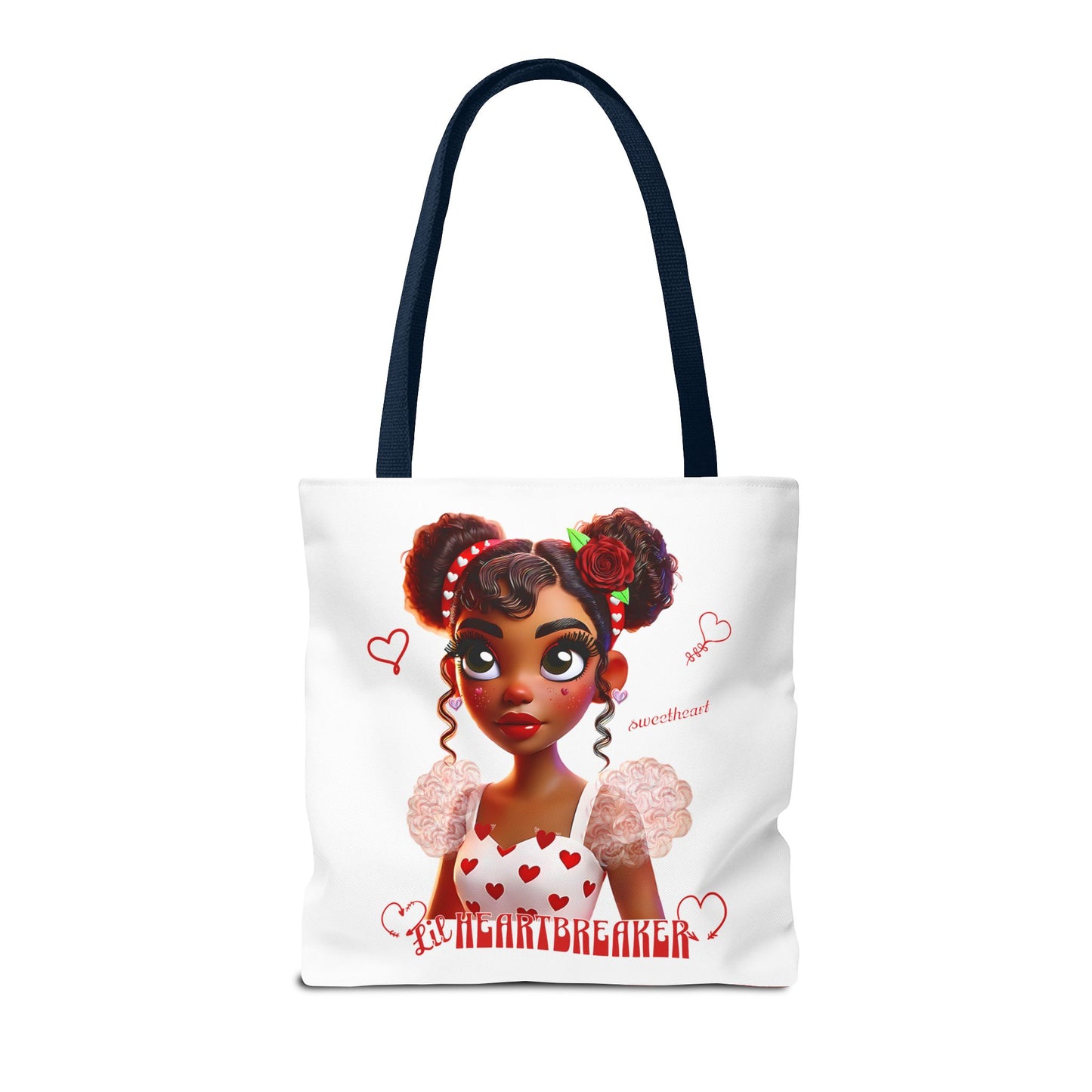 Heartbreaker Girl | Marshmallow All Over Print Two-Tone Tote Bag (multiple strap colors)