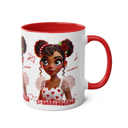 Heartbreaker Girl | Marshmallow - Coffee Mug, two-tone (multiple handle colors)