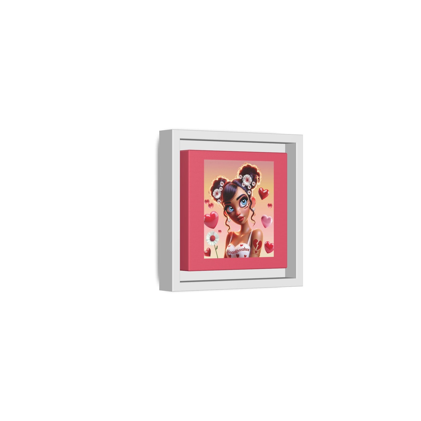 Heartbreaker 1 | Raspberry - Canvas Print, framed matte (multiple sizes/frame colors))