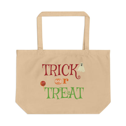 The Spooky Edit4 - Trick or Treat Eco Tote Bag, large double-sided (black or beige)