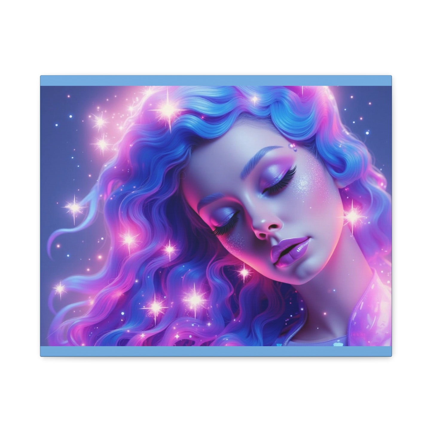 Winter Fantasy1 | Dreamy Neon Muse Matte Canvas Print