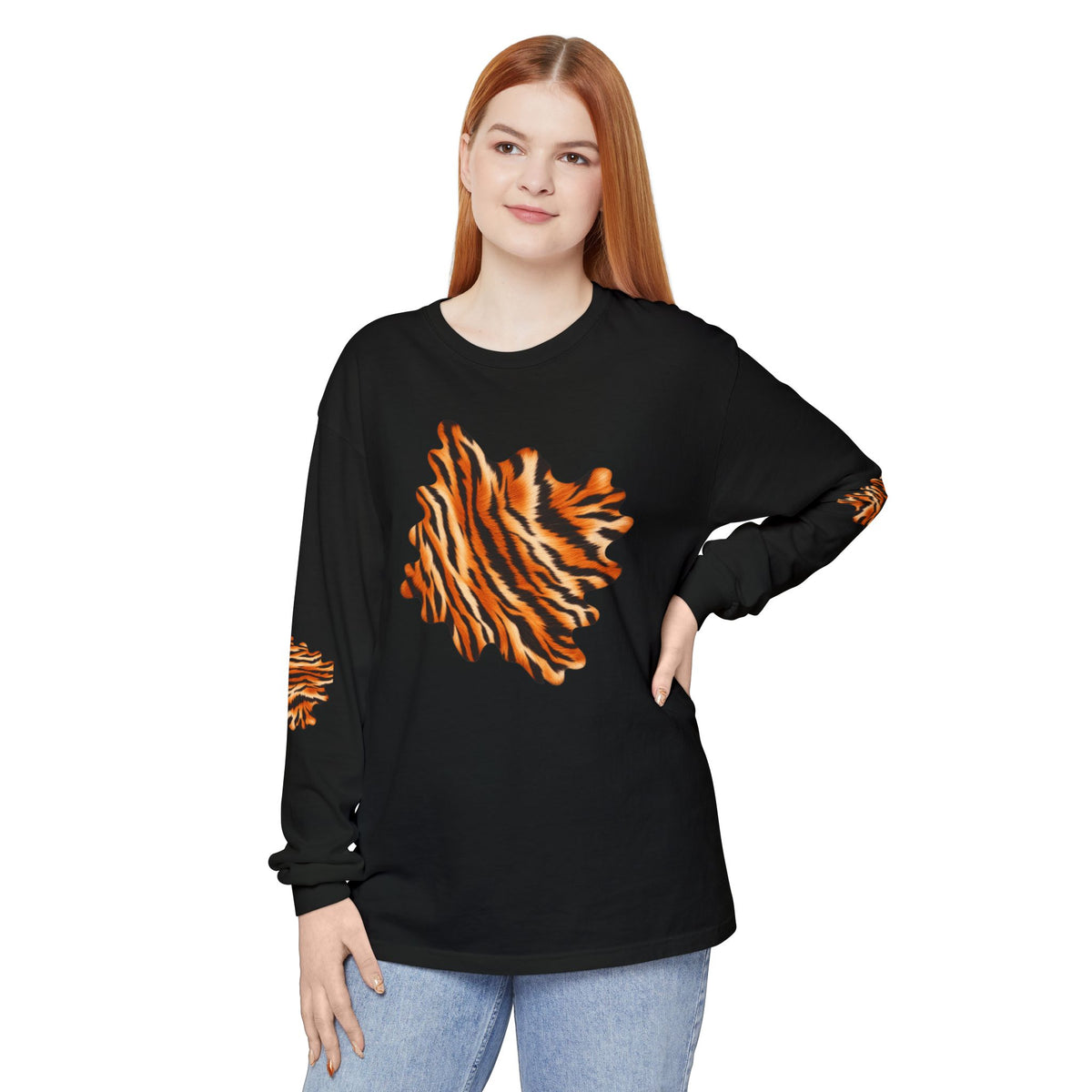 Tiger | Tiger Stripe Patch Long Sleeve T-Shirt (multiple colors)