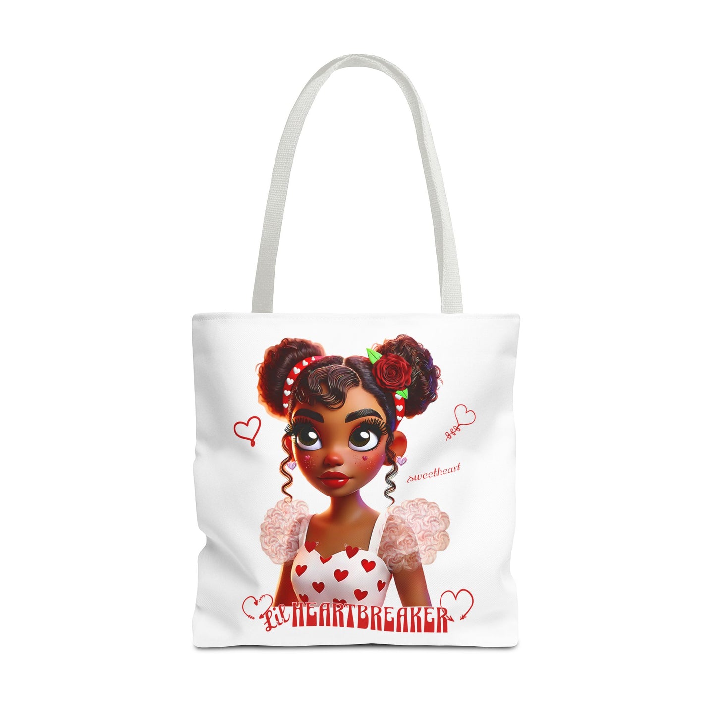 Heartbreaker Girl | Marshmallow All Over Print Two-Tone Tote Bag (multiple strap colors)