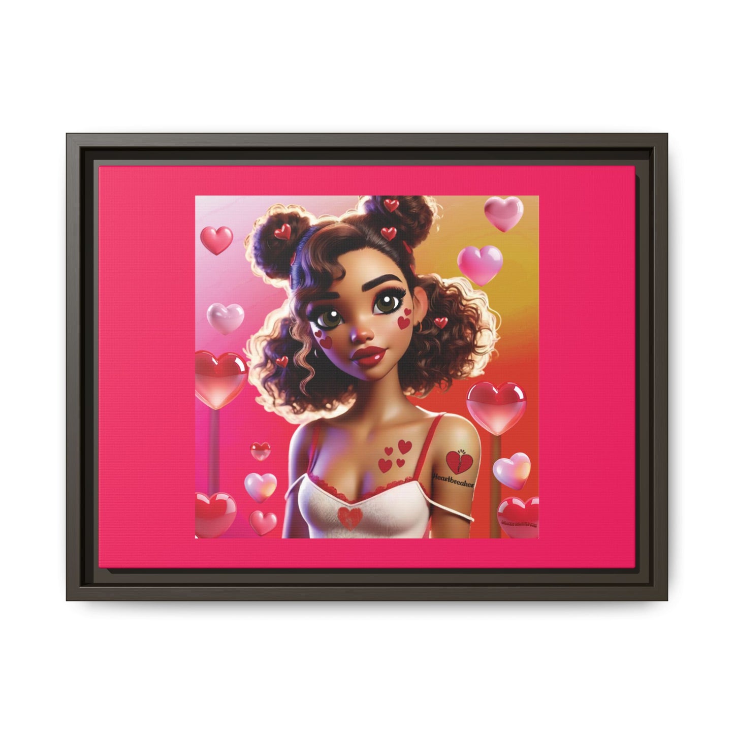 Heartbreaker 2 | Watermelon - Canvas Print, framed matte (multiple sizes/multiple frame colors)