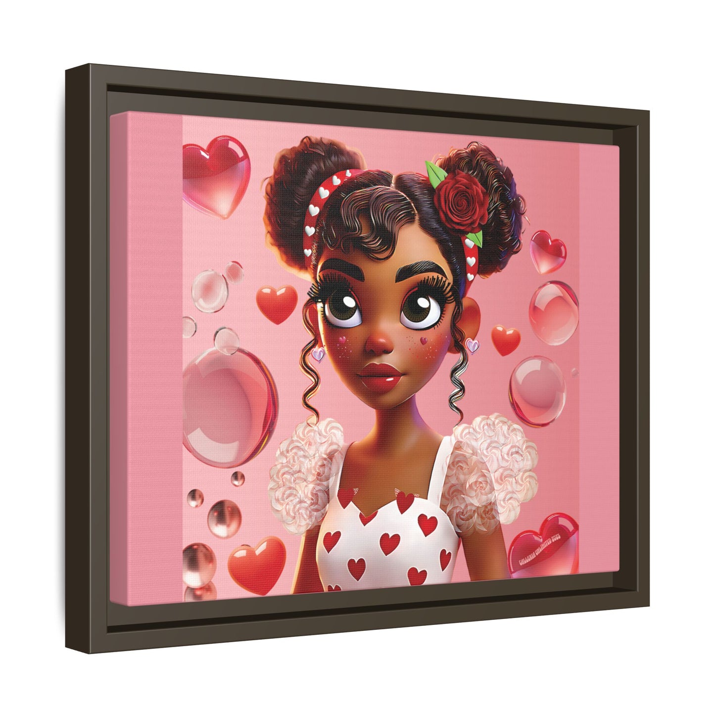 Heartbreaker Girl | Bubblegum - Canvas Print, framed matte (multiple sizes/frame colors)