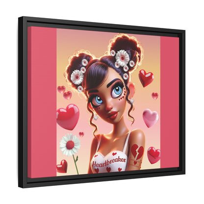 Heartbreaker 1 | Raspberry - Canvas Print, framed matte (multiple sizes/frame colors))