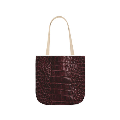 Alligator | Burgundy Print All-Over Pattern Tote Bag (non-textured printed fabric)