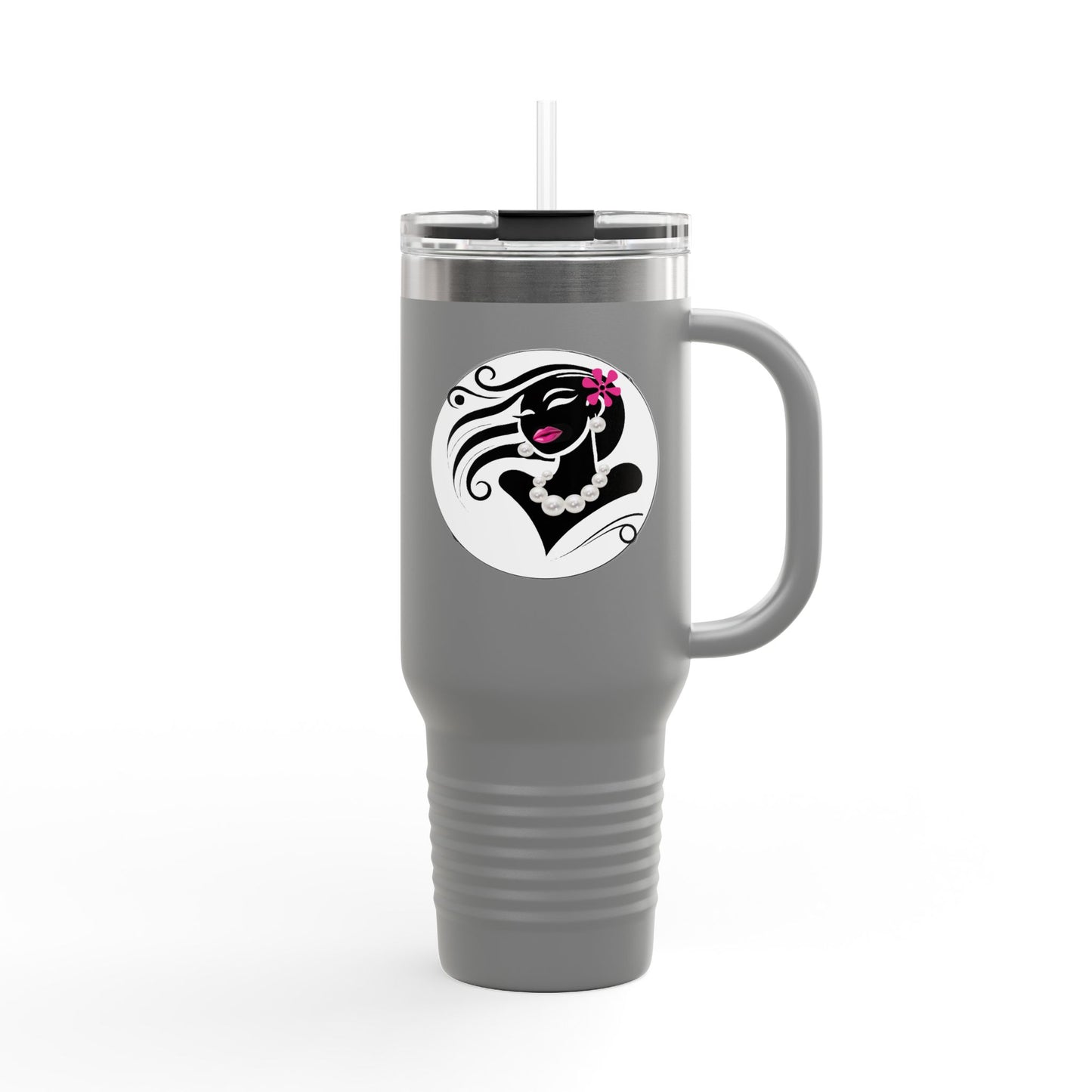 Pearls & Curls 6 | Insulated Travel Mug, 40oz (multiple colors) | Insulated Travel Mug (40oz)