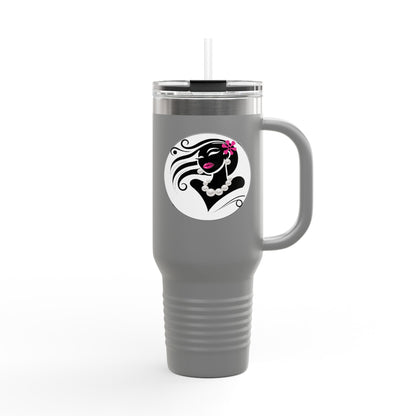 Pearls & Curls 6 | Insulated Travel Mug, 40oz (multiple colors) | Insulated Travel Mug (40oz)