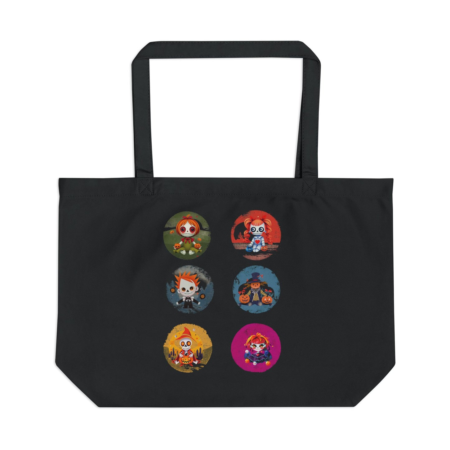 Harvest 'Ween | Halloween Trick or Treat Eco Tote — Cute Cartoon Scary Characters Canvas Bag