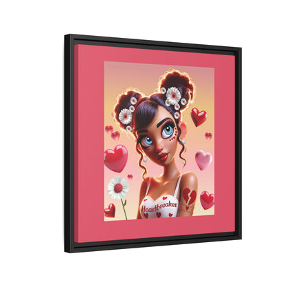 Heartbreaker 1 | Raspberry - Canvas Print, framed matte (multiple sizes/frame colors))