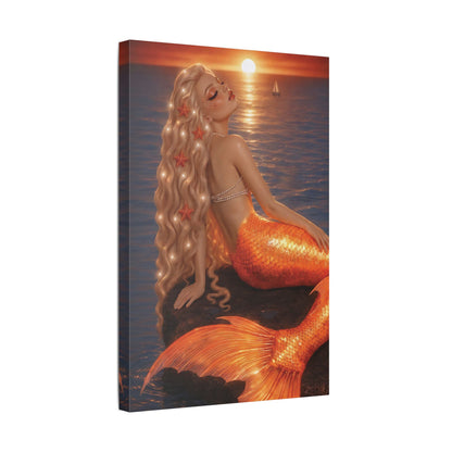 Gilded Sirens | Amber Horizon, Satin Stretched Canvas Print