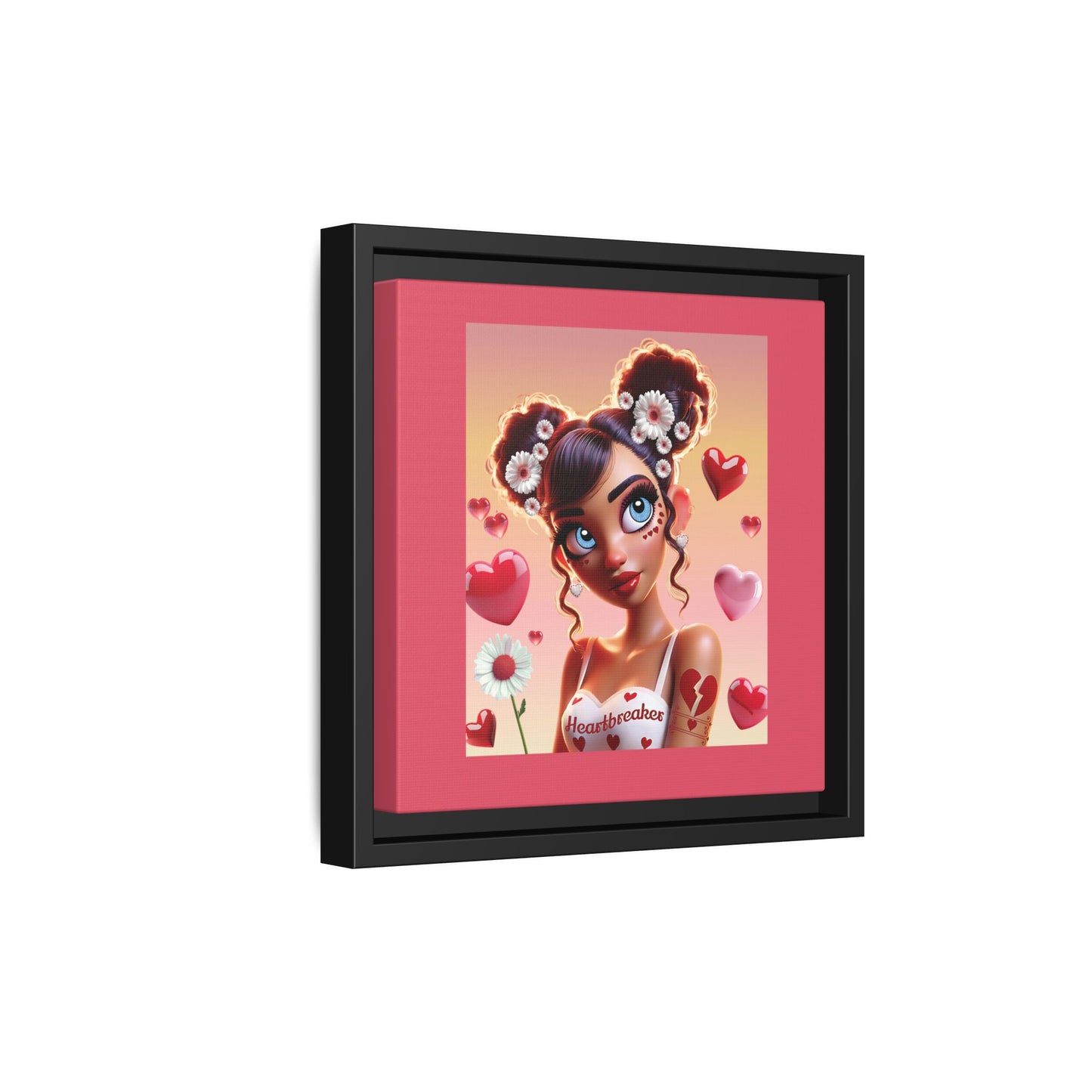 Heartbreaker 1 | Raspberry - Canvas Print, framed matte (multiple sizes/frame colors))