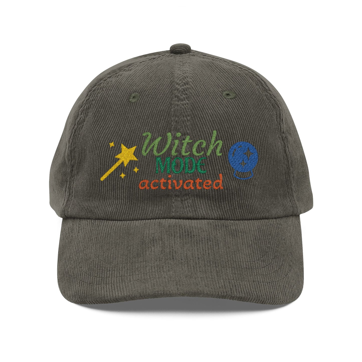 Harvest Haze | 'Witch Mode Activated' Embroidered Corduroy Cap