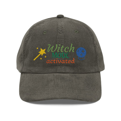 Harvest Haze | 'Witch Mode Activated' Embroidered Corduroy Cap