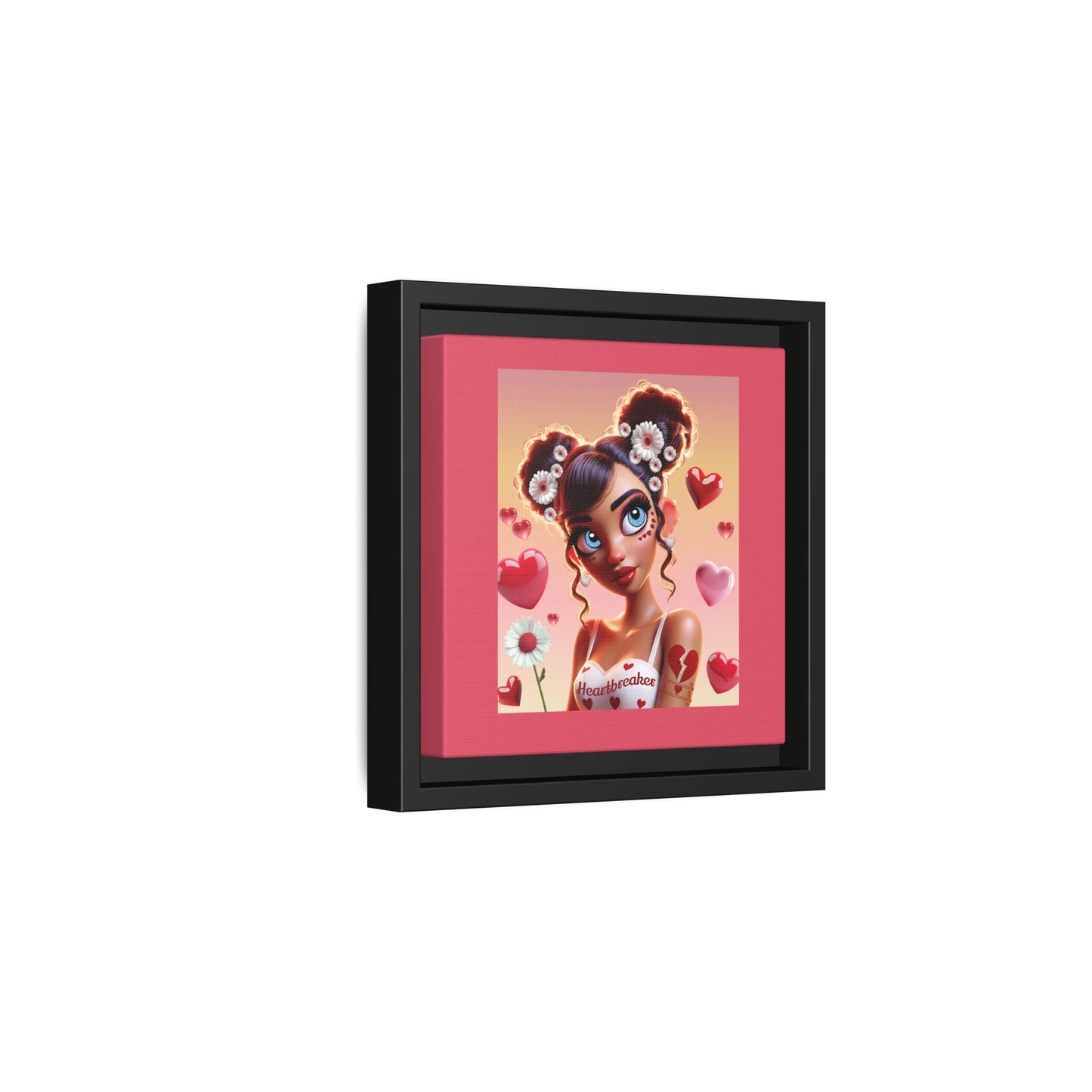 Heartbreaker 1 | Raspberry - Canvas Print, framed matte (multiple sizes/frame colors))