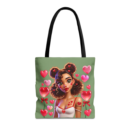 Heartbreaker 2 | Kiwi All Over Print Two-Tone Tote Bag (multiple sizes/strap colors)