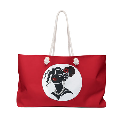 Pearls & Curls 5 | Crimson Kiss Double-Sided Weekender Bag